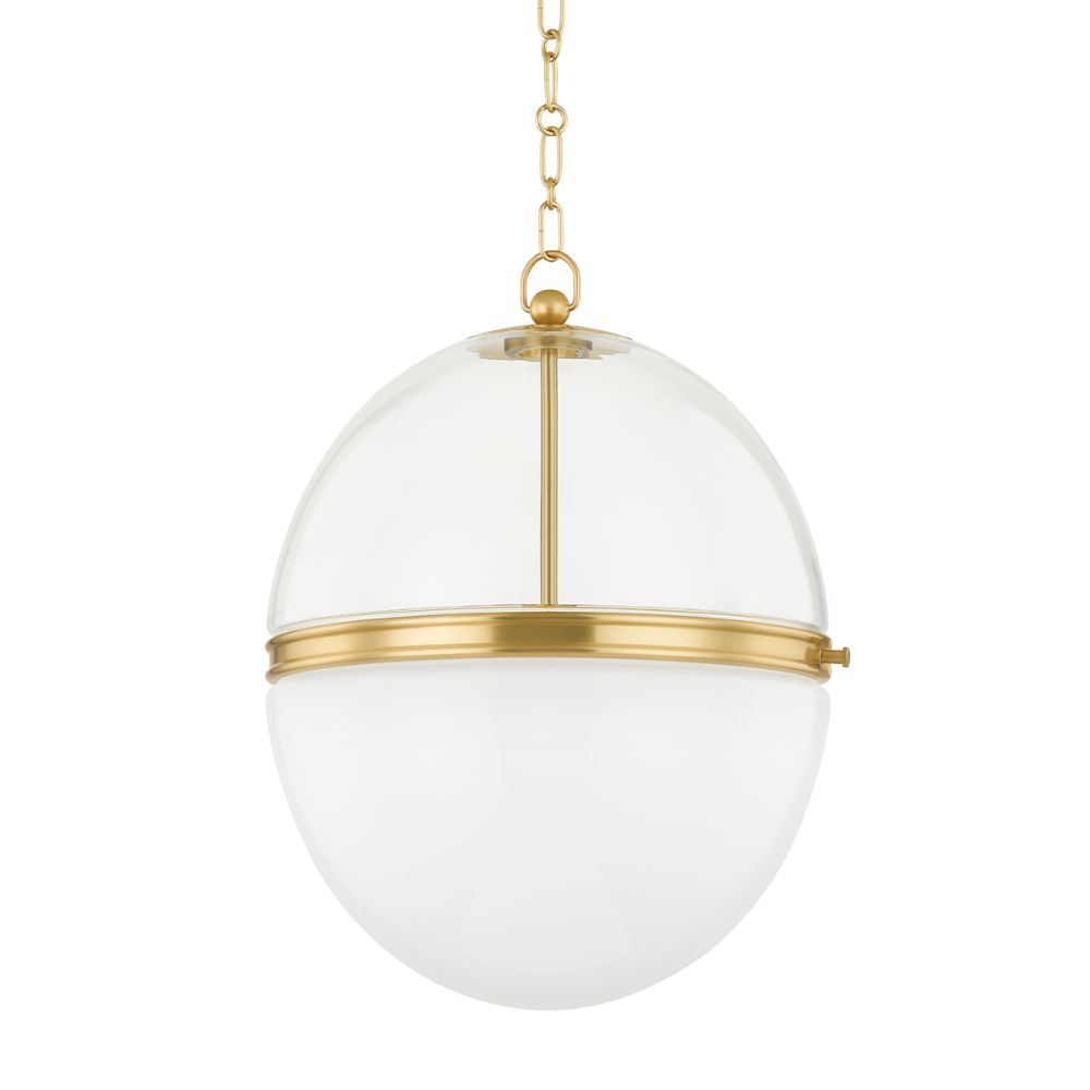 Hudson Valley 3821-AGB 1 Light Pendant in Aged Brass