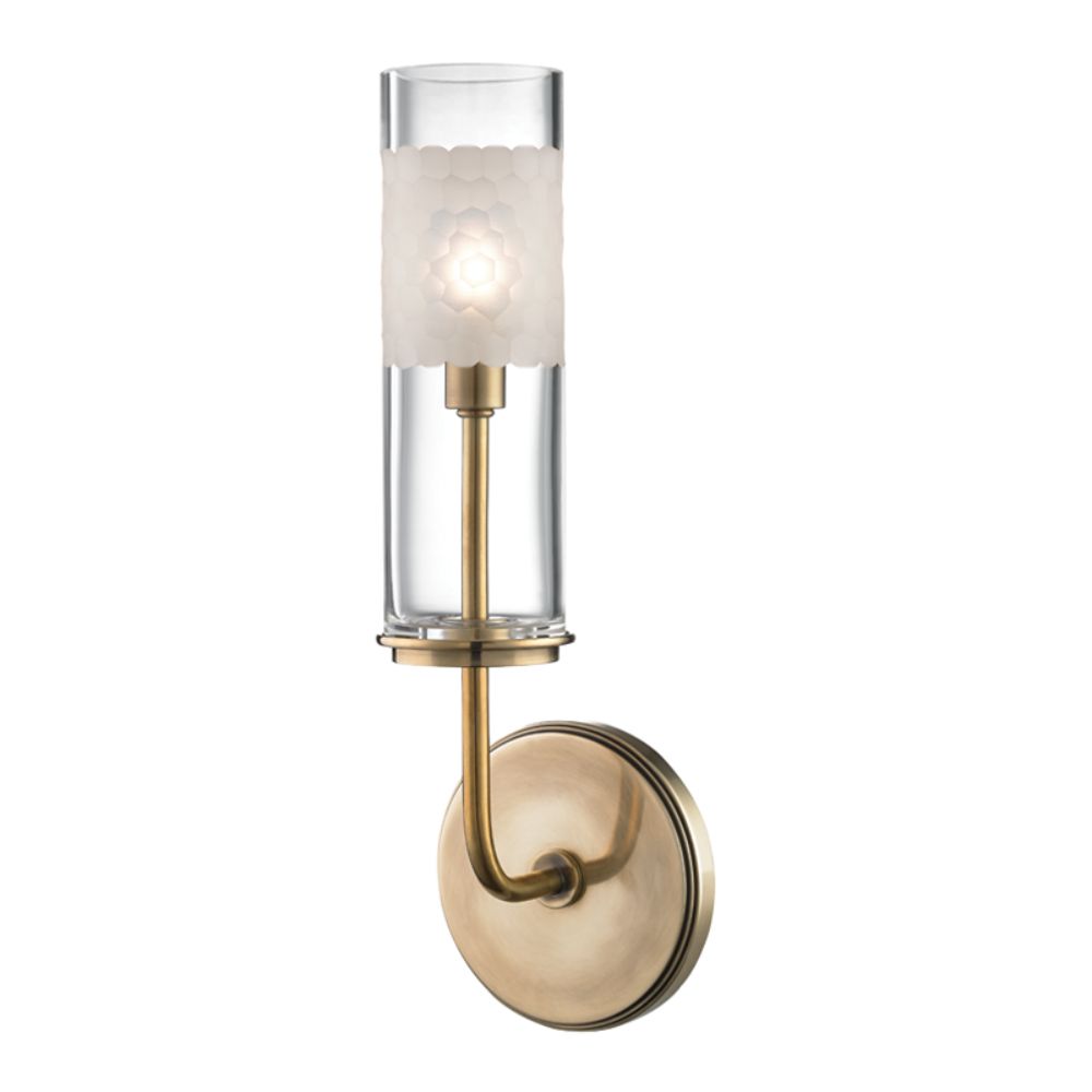 Hudson Valley 3901-AGB WENTWORTH-WALL SCONCE in Aged Brass