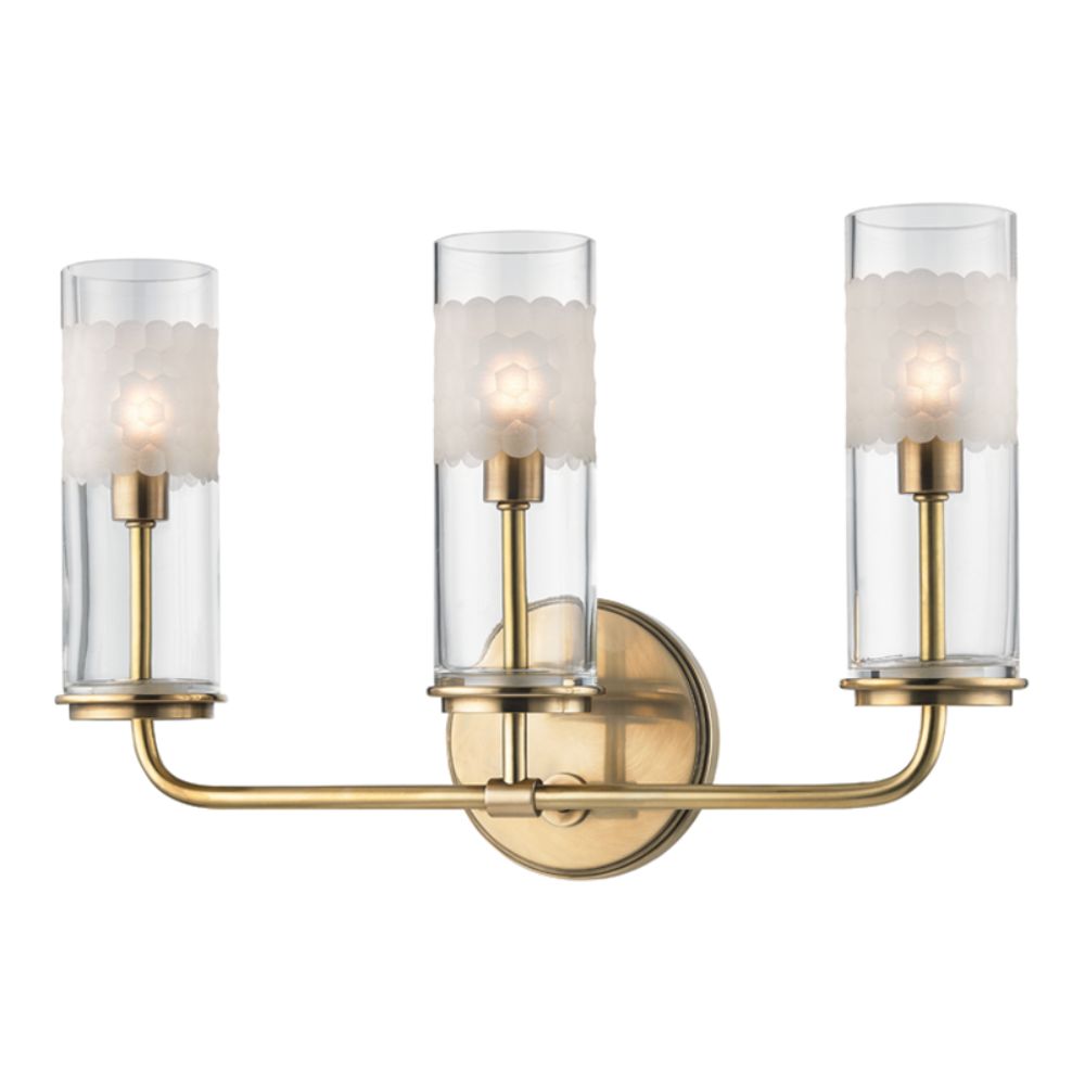 Hudson Valley 3903-AGB WENTWORTH-WALL SCONCE in Aged Brass