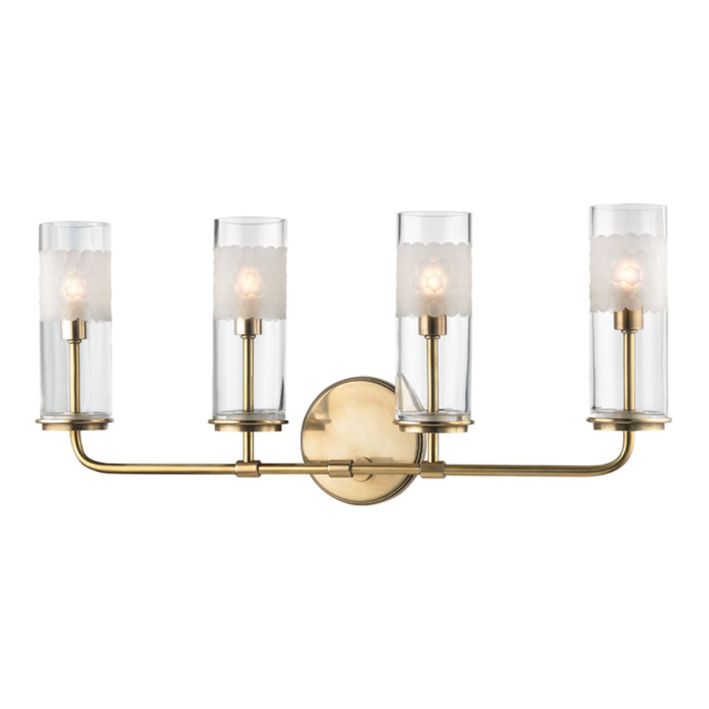 Hudson Valley 3904-AGB WENTWORTH-WALL SCONCE in Aged Brass