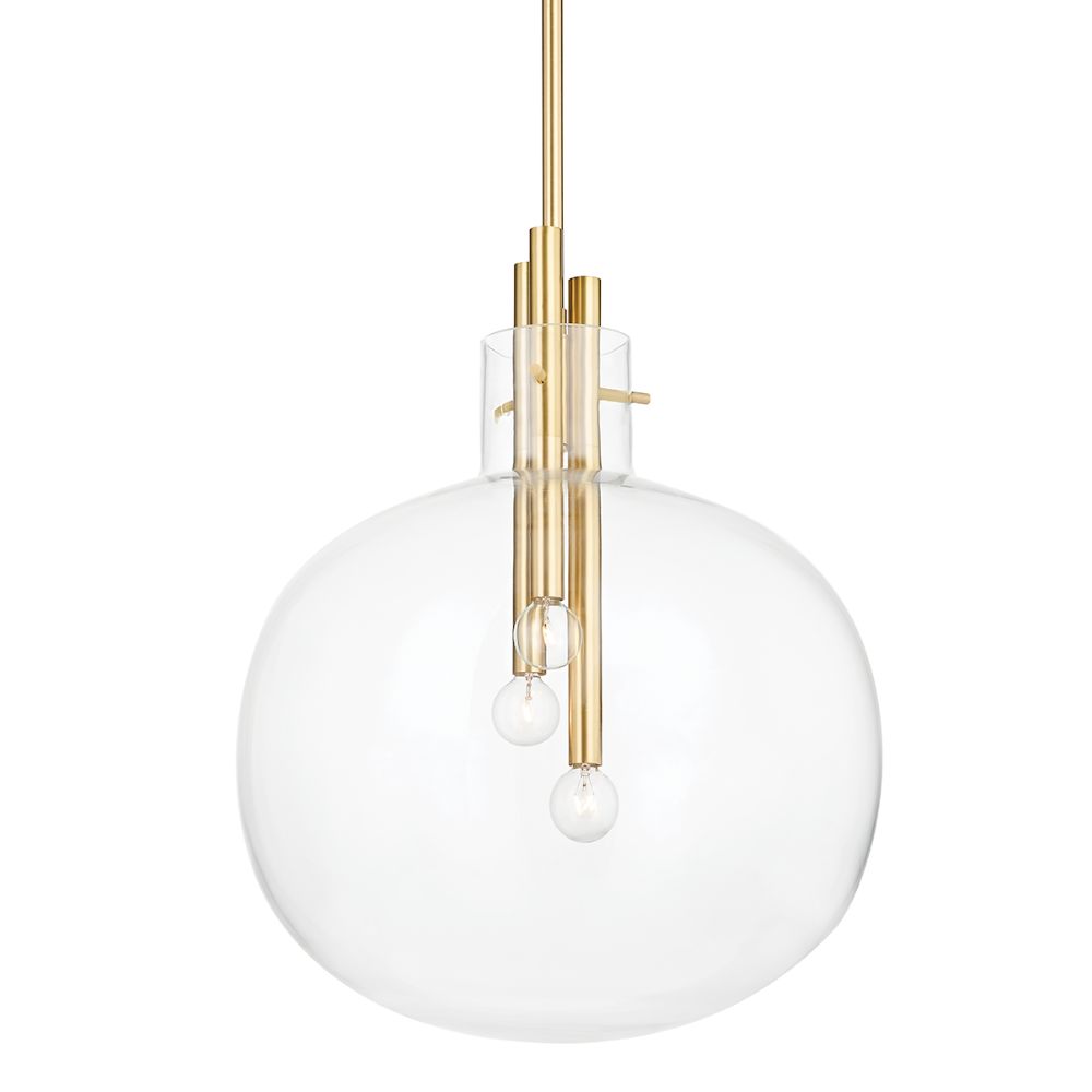 Hudson Valley 3918-AGB 3 Light Pendant in Aged Brass