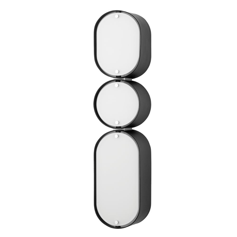 Corbett 393-03-SBK/SS 3 Light Wall Sconce in Soft Black With Stainless Steel