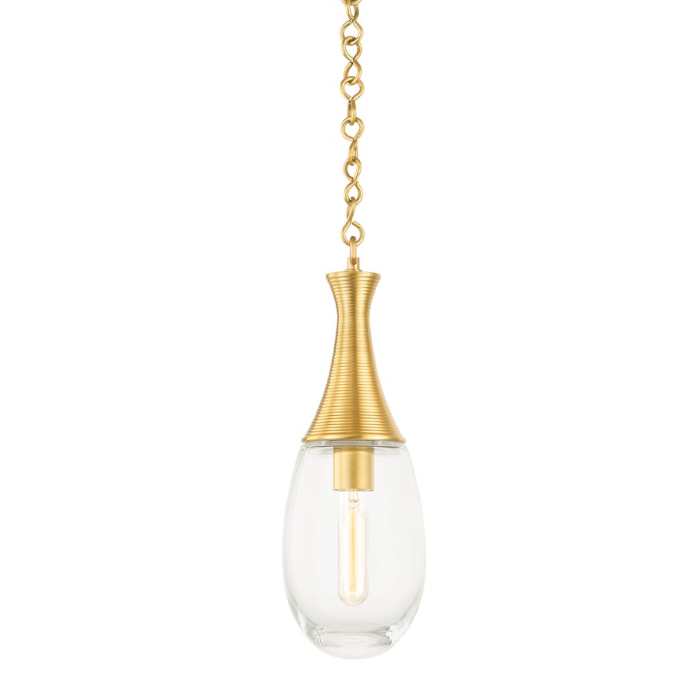 Hudson Valley 3936-AGB 1 Light Pendant in Aged Brass