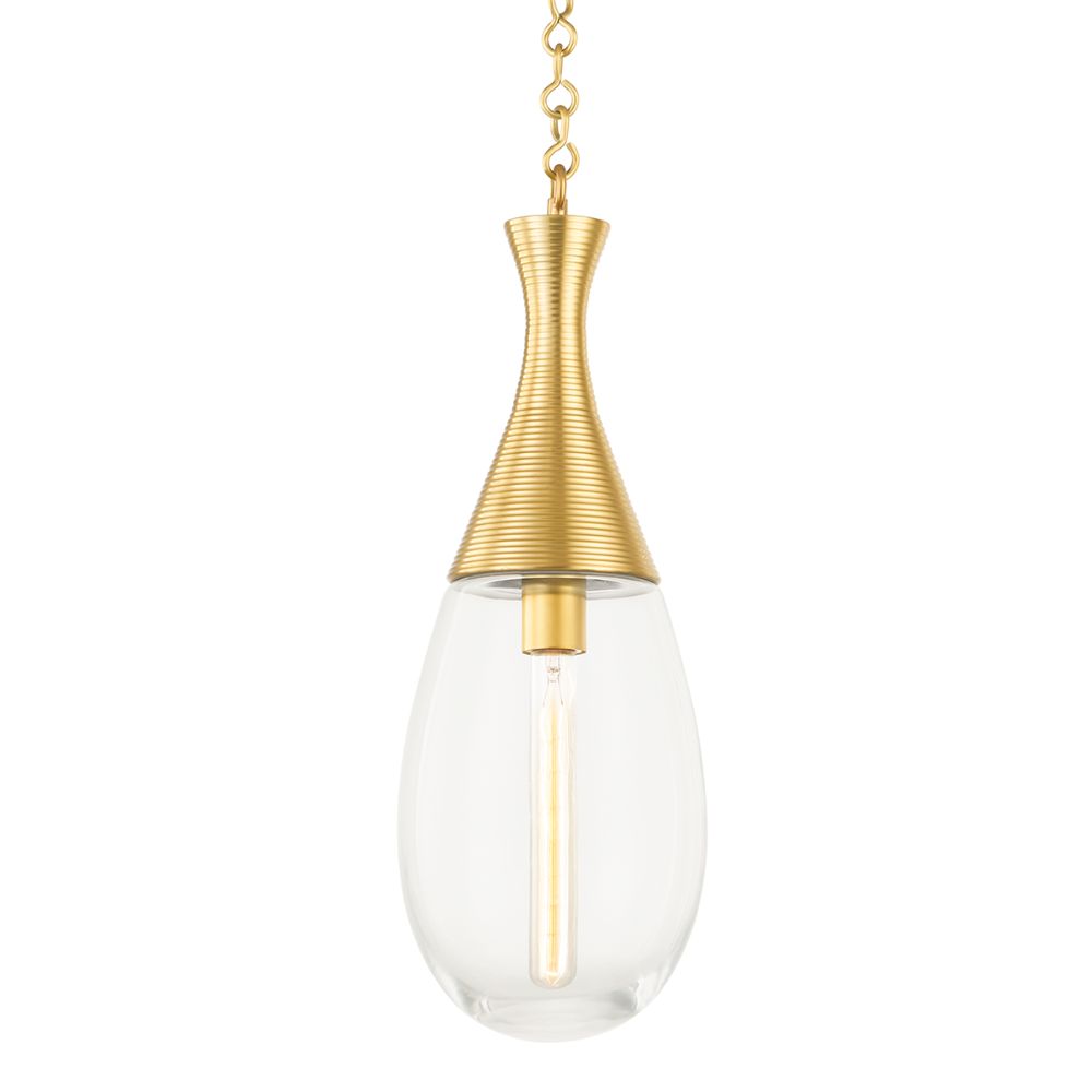 Hudson Valley 3938-AGB 1 Light Pendant in Aged Brass