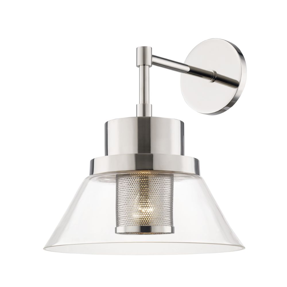 Hudson Valley 4030-PN Paoli 1 Light Wall Sconce in Polished Nickel