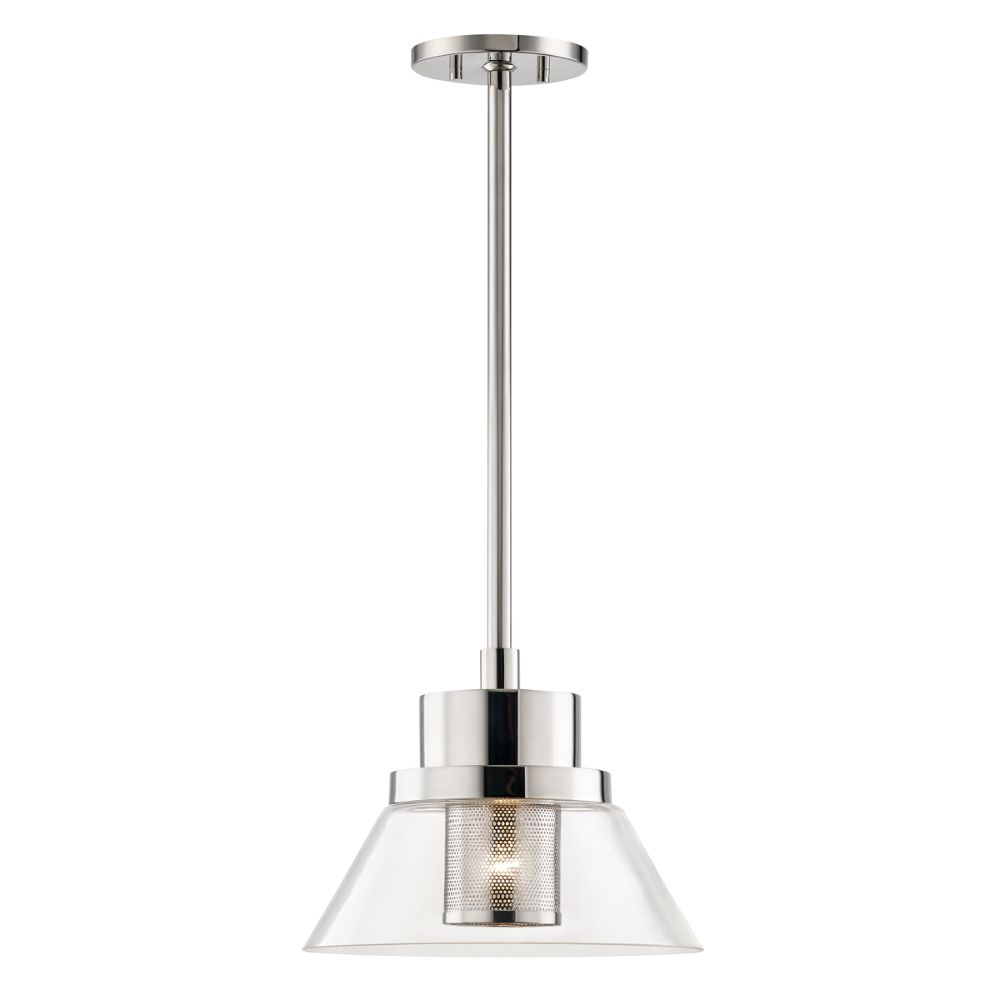 Hudson Valley 4031-PN Paoli 1 Light Small Pendant in Polished Nickel