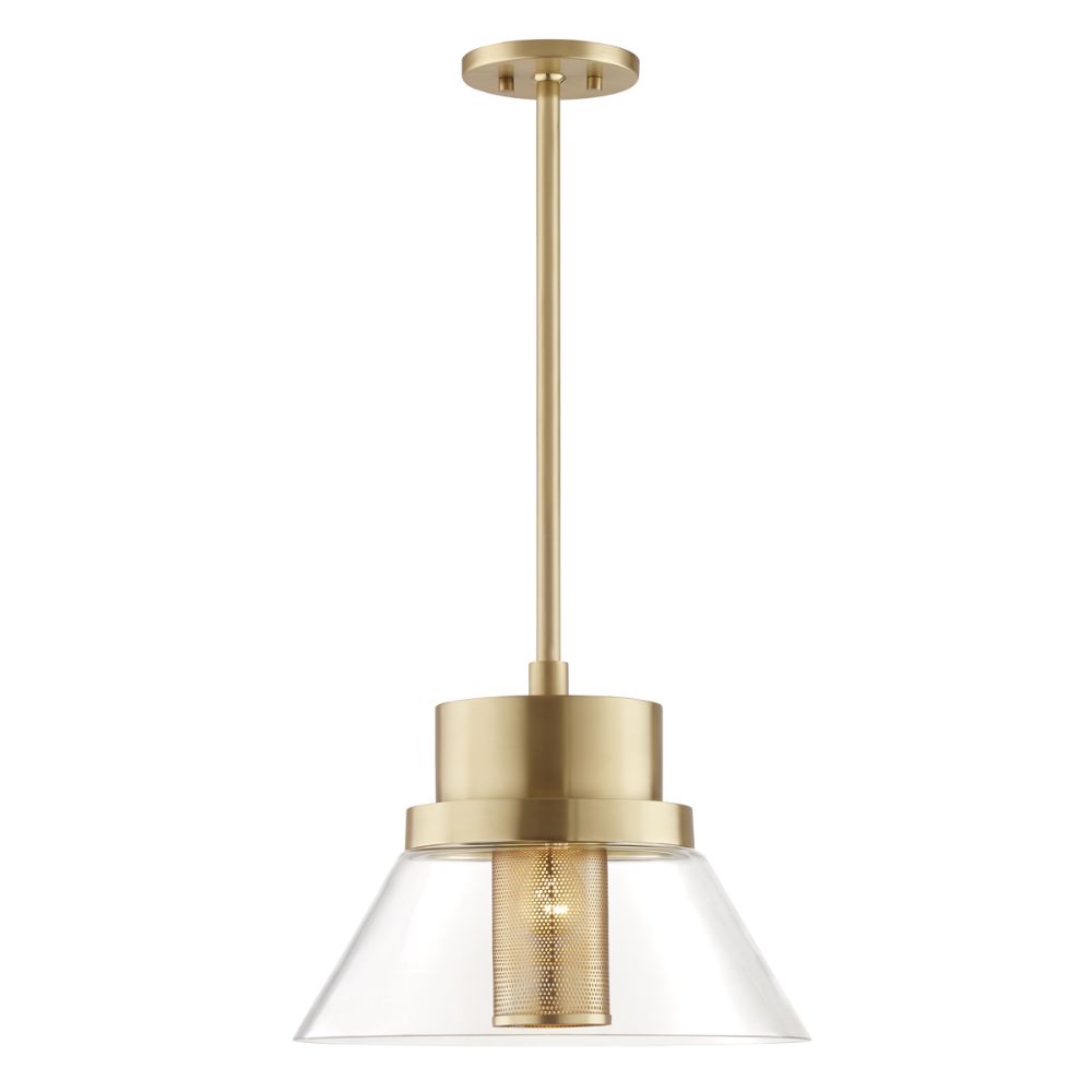 Hudson Valley 4032-AGB Paoli 1 Light Large Pendant in Aged Brass