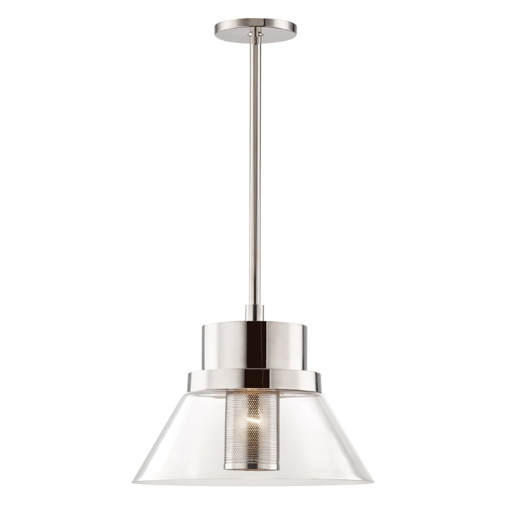 Hudson Valley 4032-PN Paoli 1 Light Large Pendant in Polished Nickel