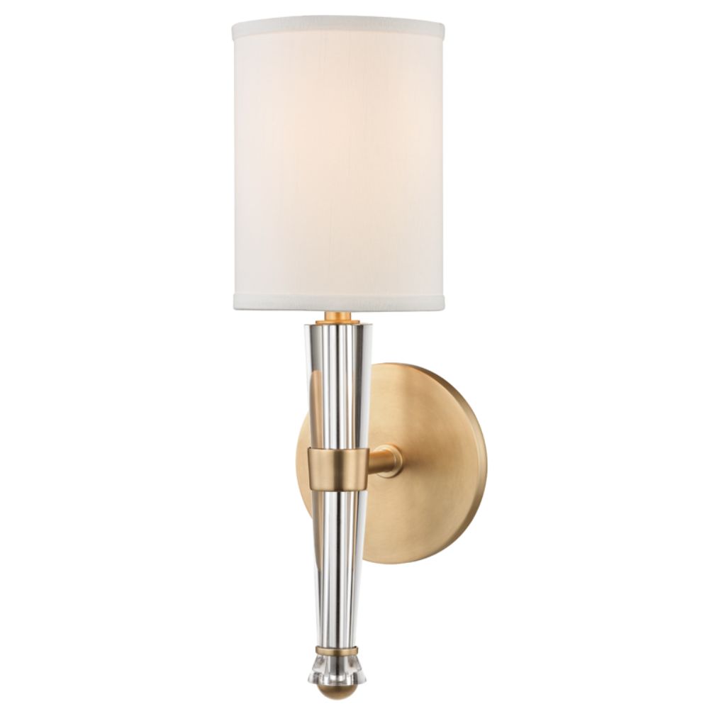 Hudson Valley 4110-AGB Volta 1 Light Wall Sconce in Aged Brass