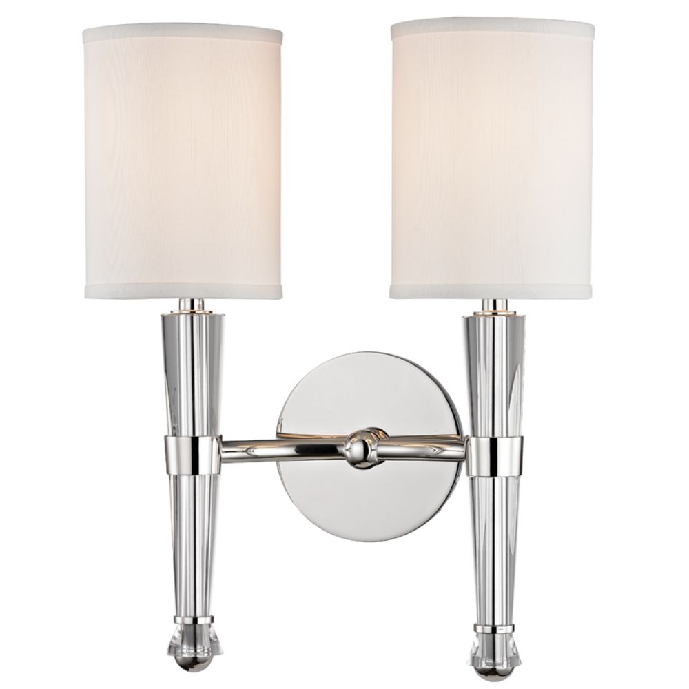 Hudson Valley 4120-PN Volta 2 Light Wall Sconce in Polished Nickel