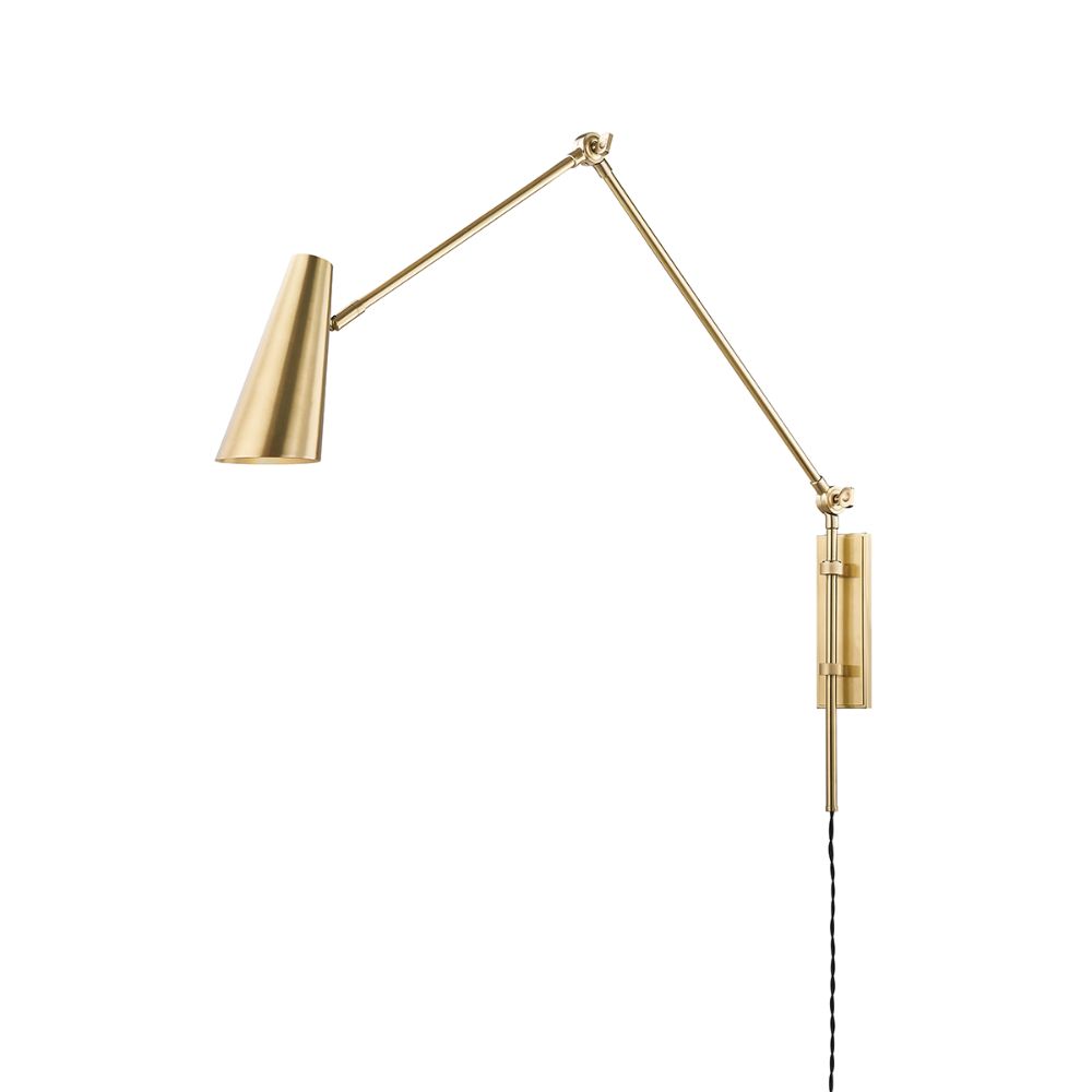Hudson Valley 4121-AGB Lorne 1 Light Wall Sconce W/ Plug in Aged Brass