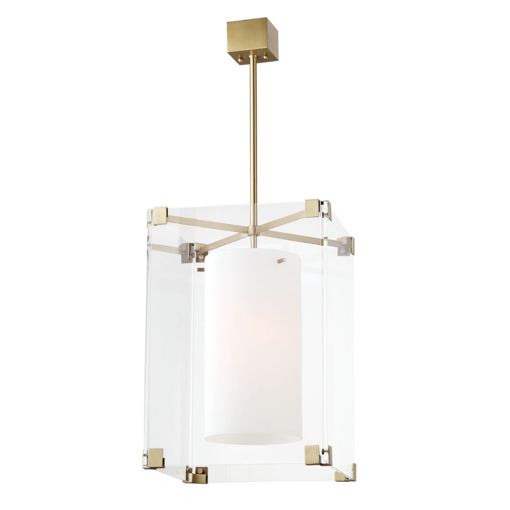 Hudson Valley 4132-AGB Achilles 3 Light Large Pendant in Aged Brass