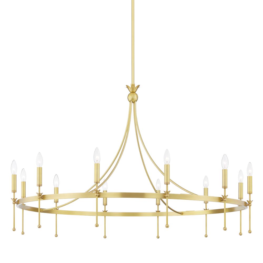 Hudson Valley 4351-AGB 12 Light Chandelier in Aged Brass