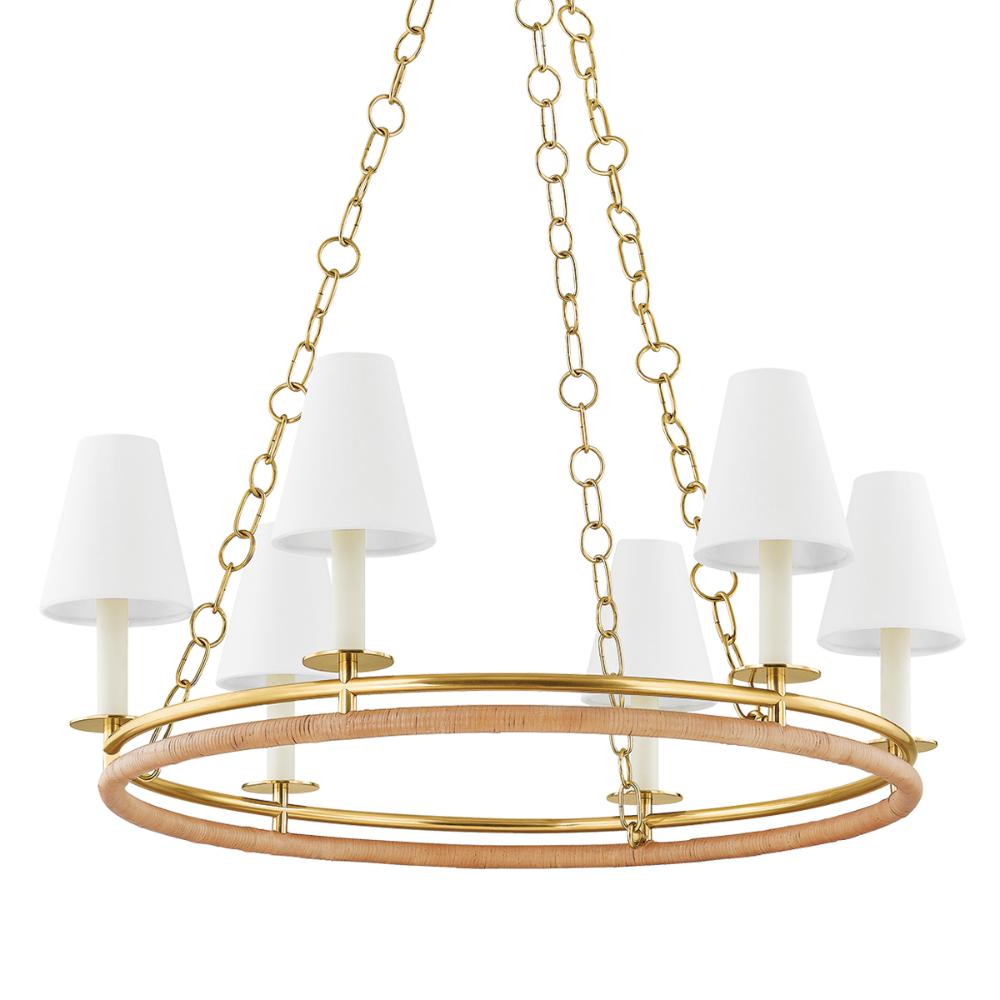 Hudson Valley 4406-AGB Swanton Chandelier in Aged Brass
