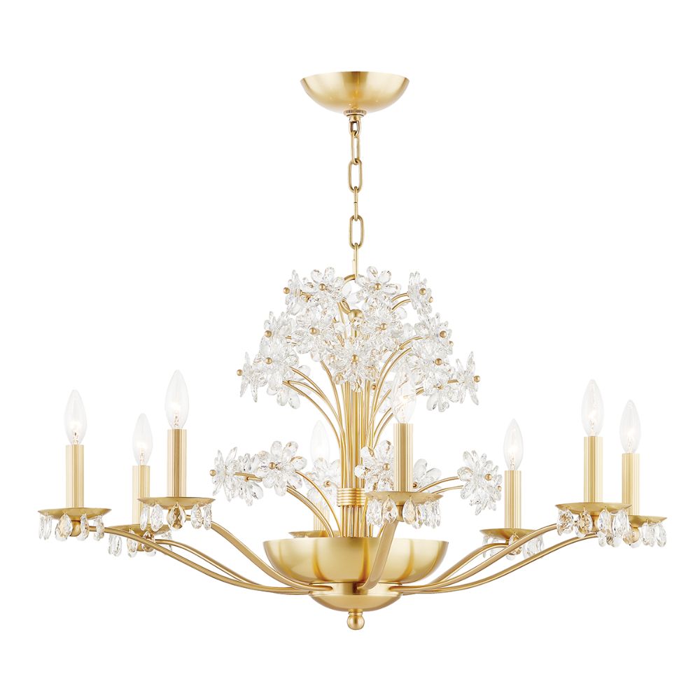 Hudson Valley 4438-AGB Beaumont 10 Light Chandelier in Aged Brass