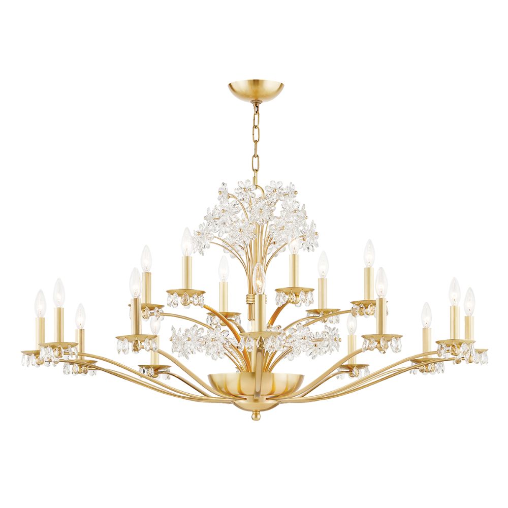 Hudson Valley 4452-AGB Beaumont 20 Light Chandelier in Aged Brass