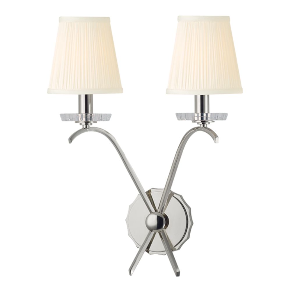Hudson Valley Lighting 4482-PN Clyde 2 Light Wall Sconce in Polished Nickel