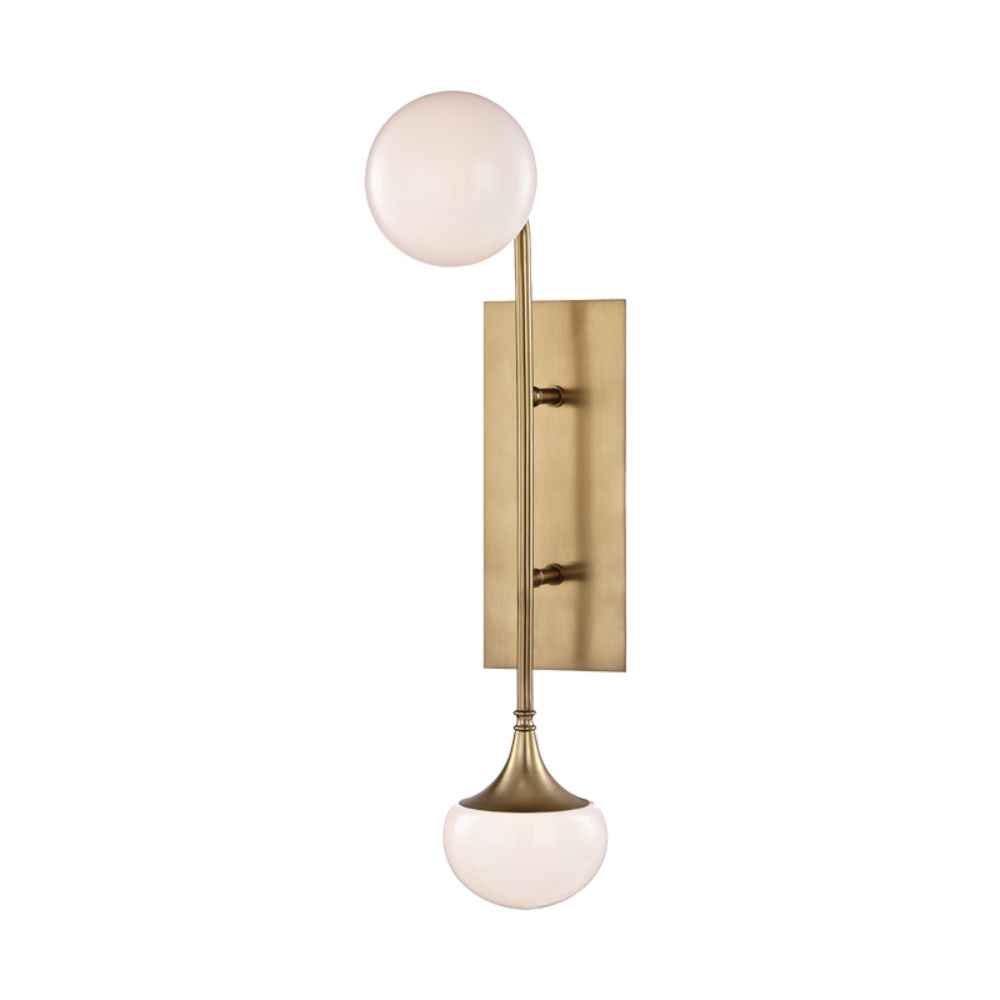 Hudson Valley 4700-AGB Fleming 2 Light Wall Sconce in Aged Brass