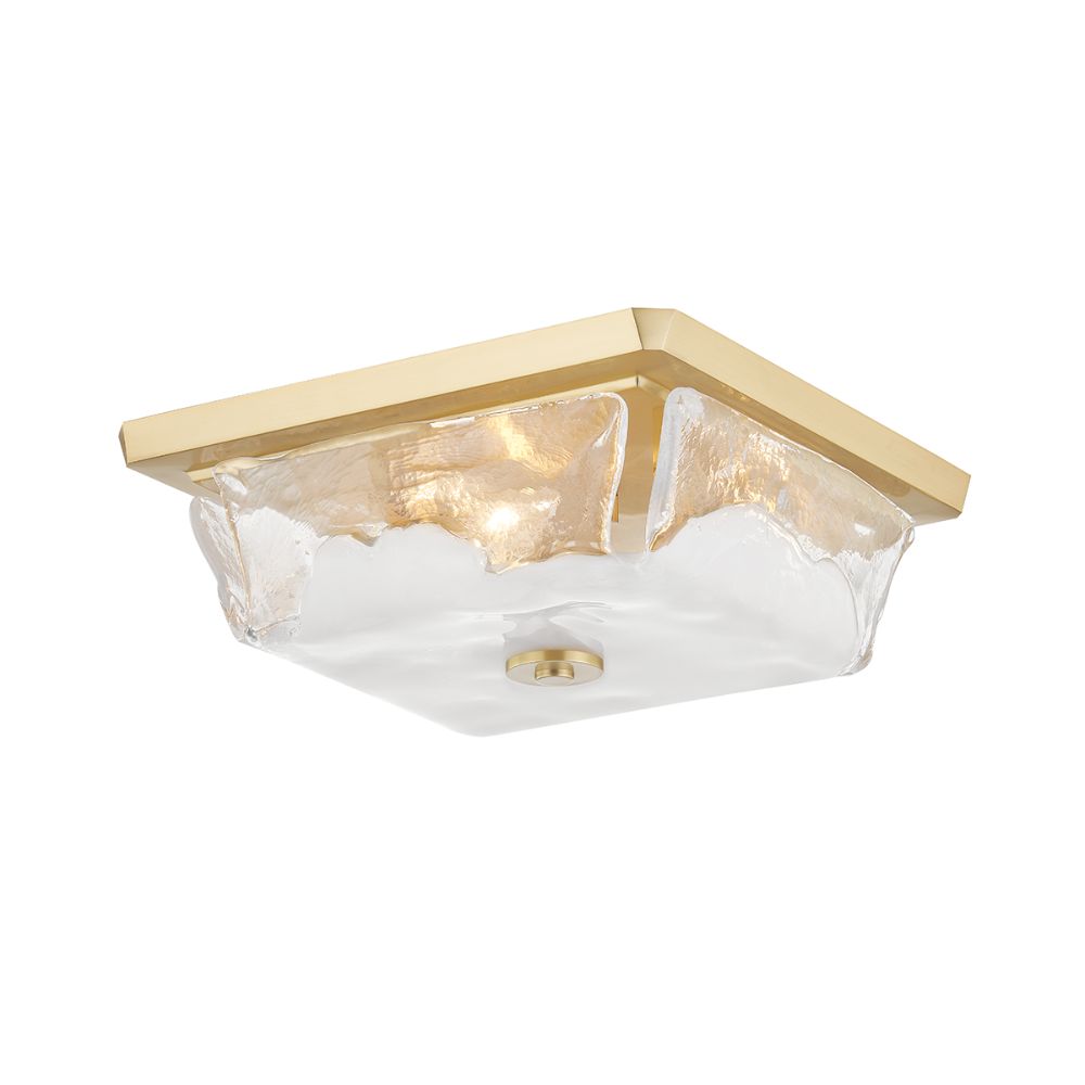 Hudson Valley 4710-AGB Hines 3 Light Flush Mount in Aged Brass