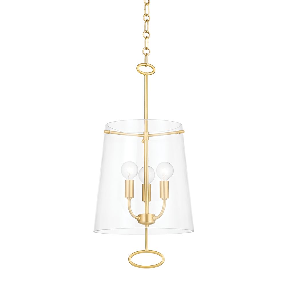 Hudson Valley 4711-AGB 3 Light Pendant in Aged Brass