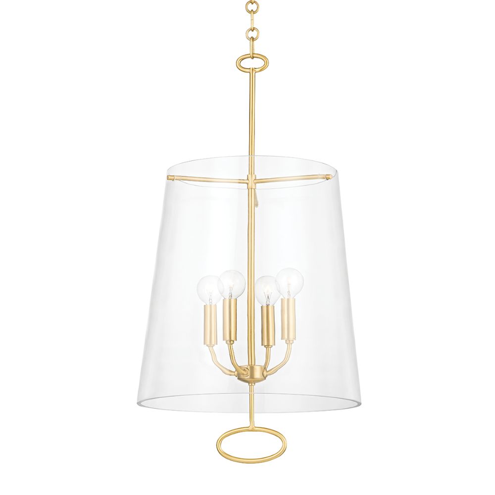 Hudson Valley 4717-AGB 4 Light Pendant in Aged Brass