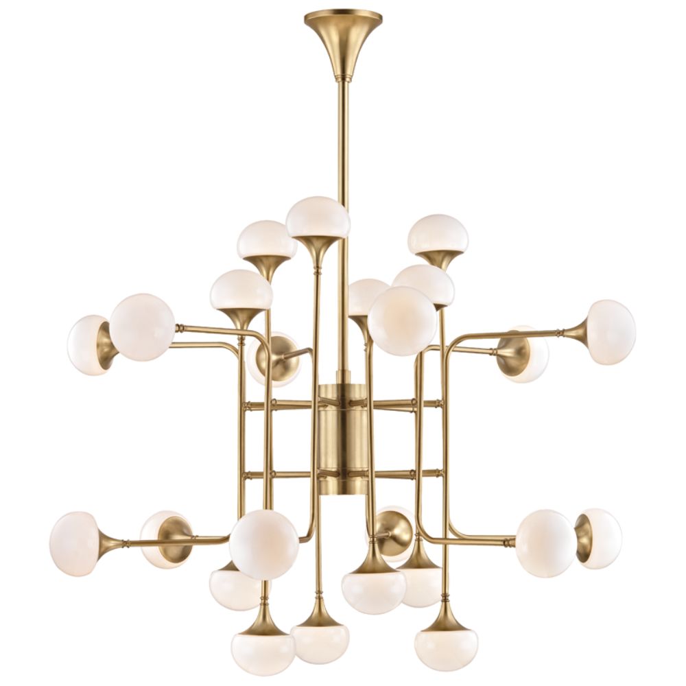 Hudson Valley 4724-AGB Fleming 24 Light Chandelier in Aged Brass