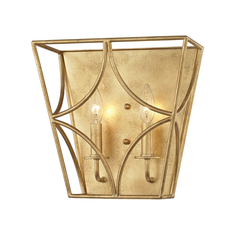 Hudson Valley 4800-GL Green Point 2 Light Wall Sconce in Gold Leaf