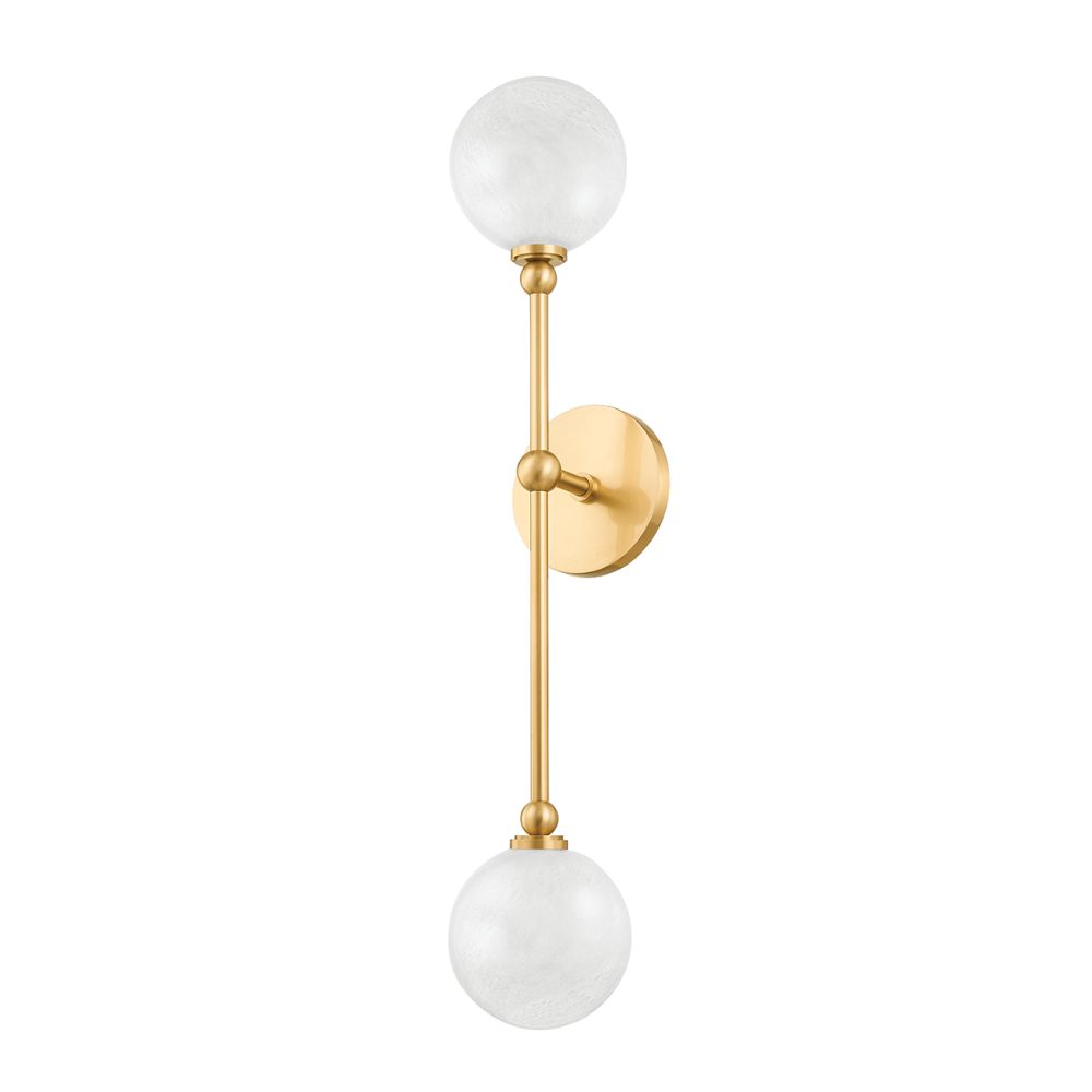 Hudson Valley 4802-AGB 2 Light Wall Sconce in Aged Brass