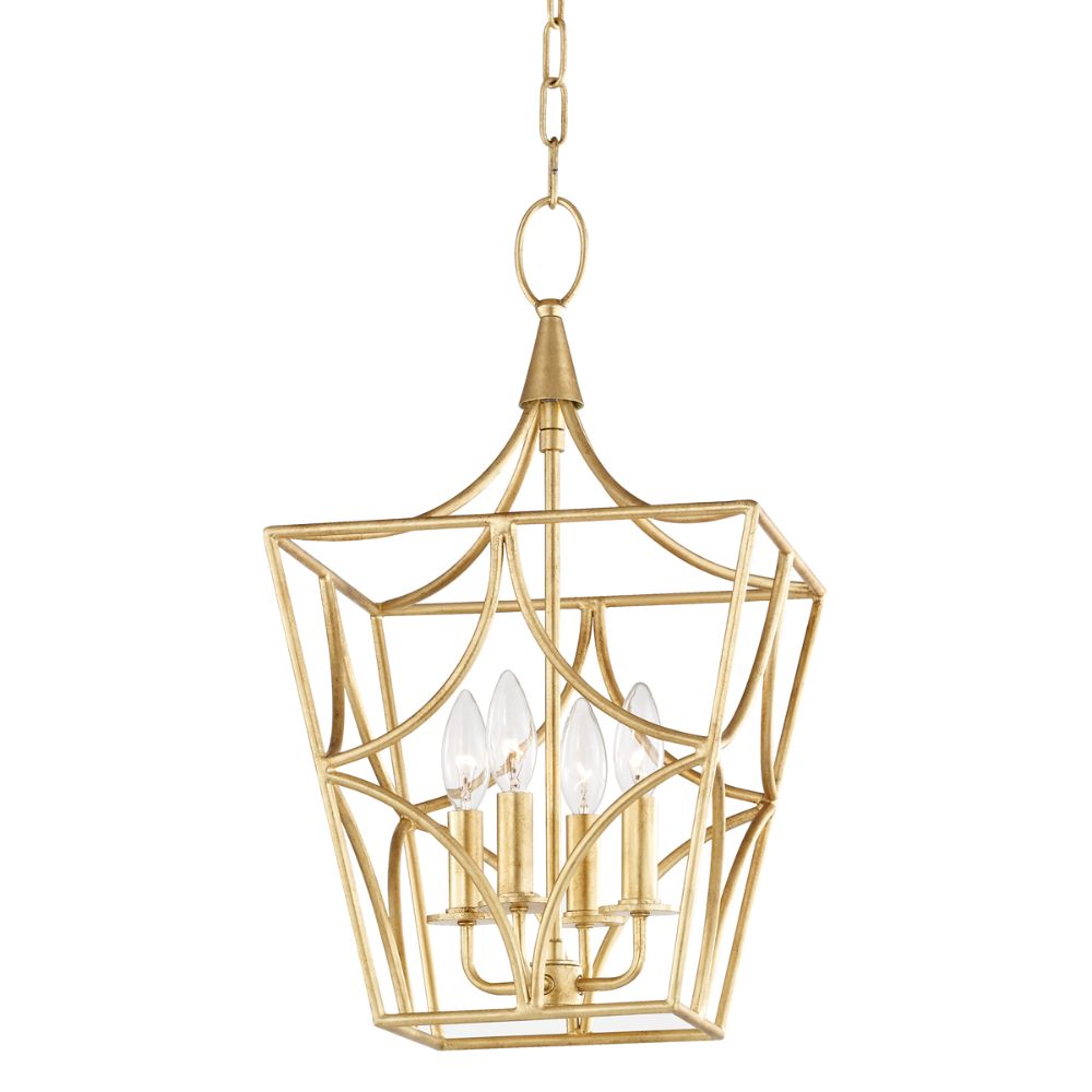 Hudson Valley 4811-GL Green Point 4 Light Small Pendant in Gold Leaf