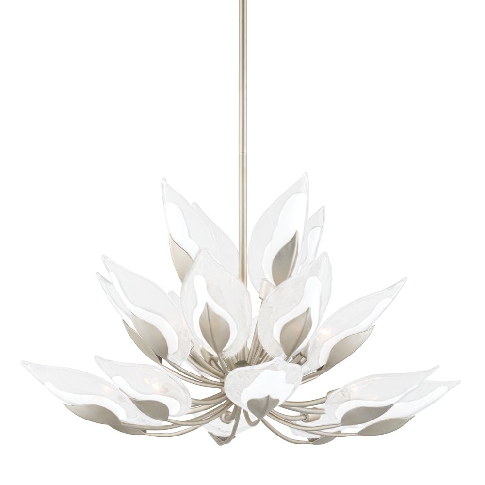 Hudson Valley Lighting 4840-SL Blossom 20 Light Chandelier in Silver Leaf