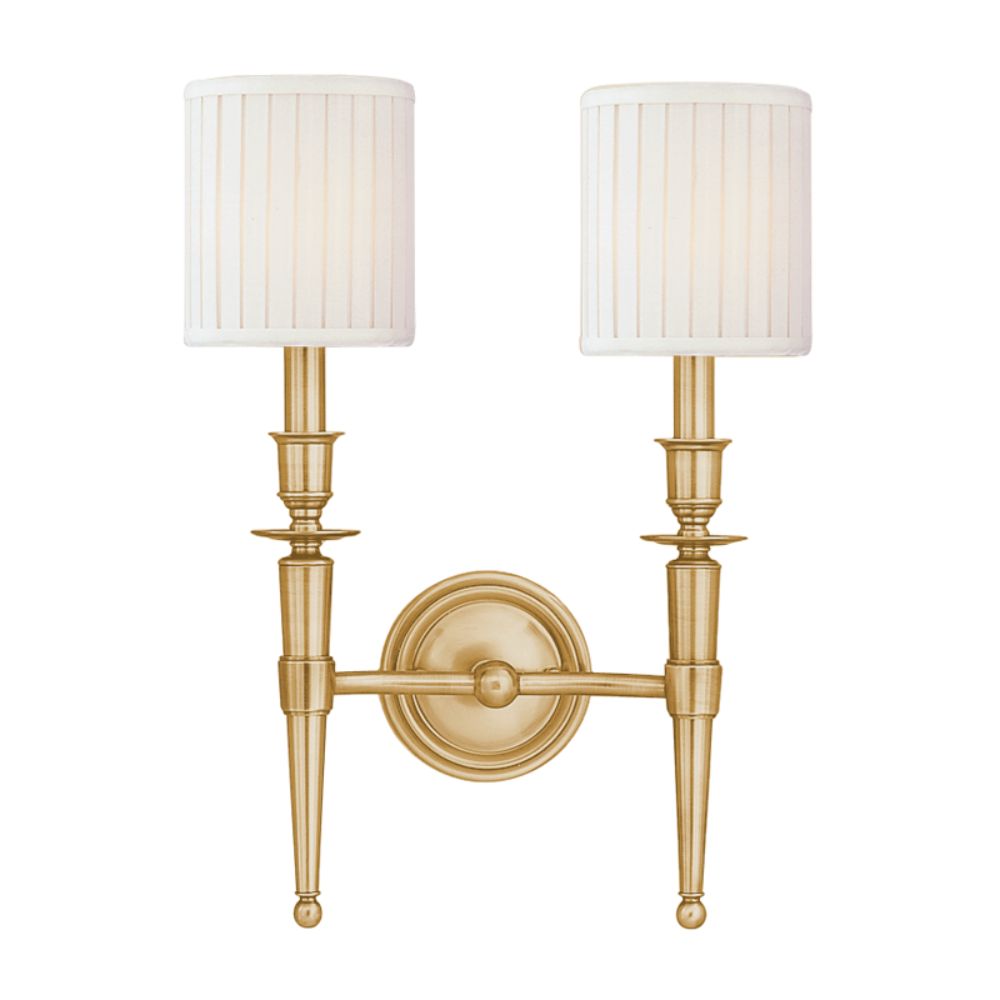Hudson Valley Lighting 4902-AGB Abington 2 Light Wall Sconce in Aged Brass