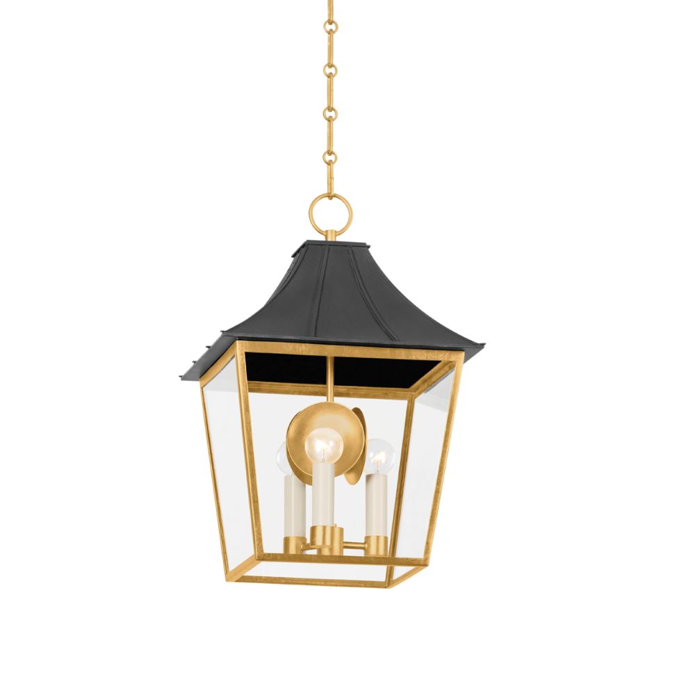 Hudson Valley Lighting 4903-VGL/GRA Staatsburg Lantern in Vintage Gold Lead/ Graphite