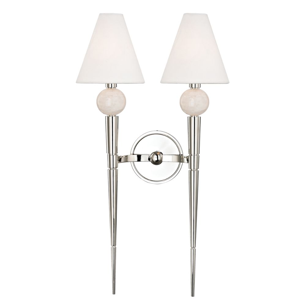 Hudson Valley 4982-PN Vanessa 2 Light Wall Sconce in Polished Nickel