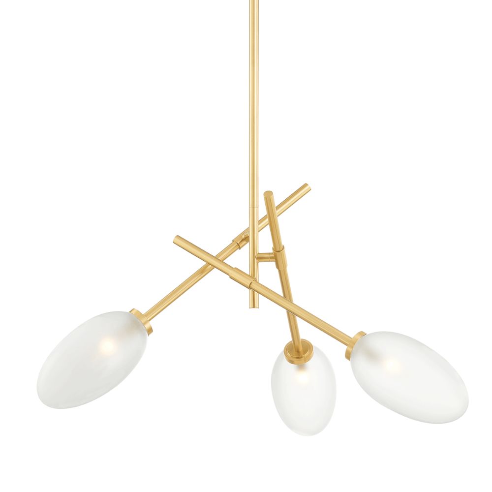 Hudson Valley 5031-AGB 3 Light Chandelier in Aged Brass
