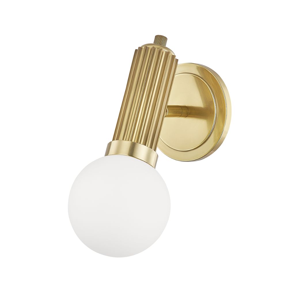 Hudson Valley 5100-AGB Reade 1 Light Wall Sconce in Aged Brass