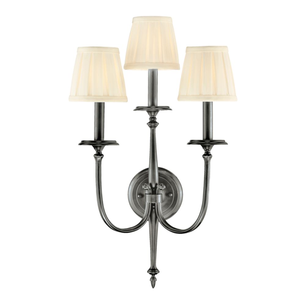 Hudson Valley Lighting 5203-AN Jefferson 3 Light Wall Sconce in Antique Nickel