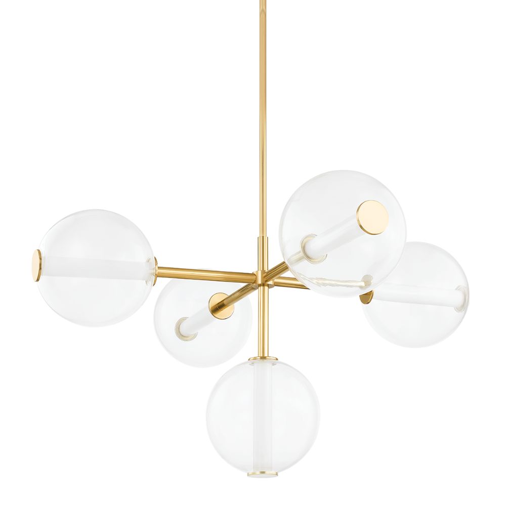 Hudson Valley 5248-AGB 5 Light Chandelier in Aged Brass