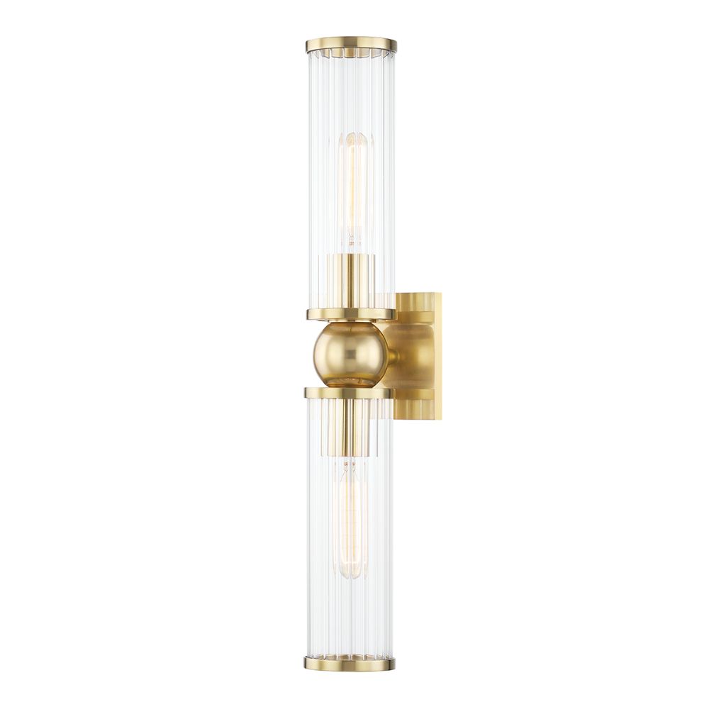 Hudson Valley 5272-AGB 2 Light Wall Sconce in Aged Brass