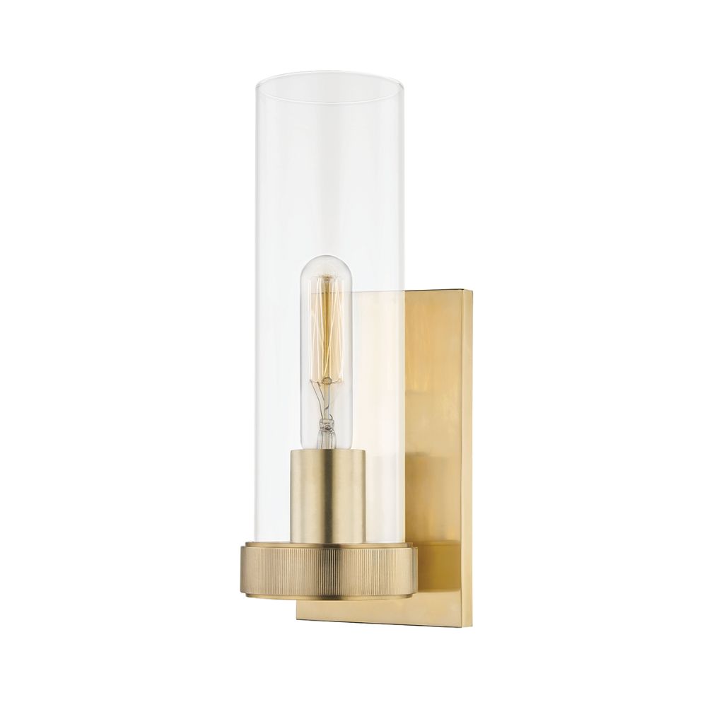 Hudson Valley 5301-AGB Briggs 1 Light Wall Sconce in Aged Brass