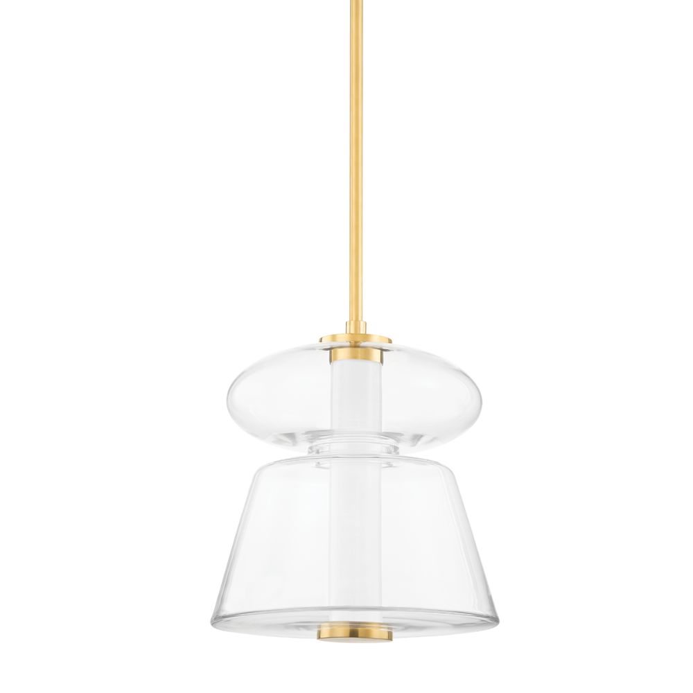Hudson Valley 5313-AGB 1 Light Pendant in Aged Brass