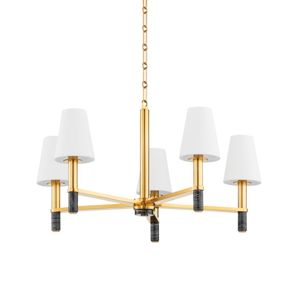 Hudson Valley Lighting 5630-AGB Montreal Chandelier in Aged Brass