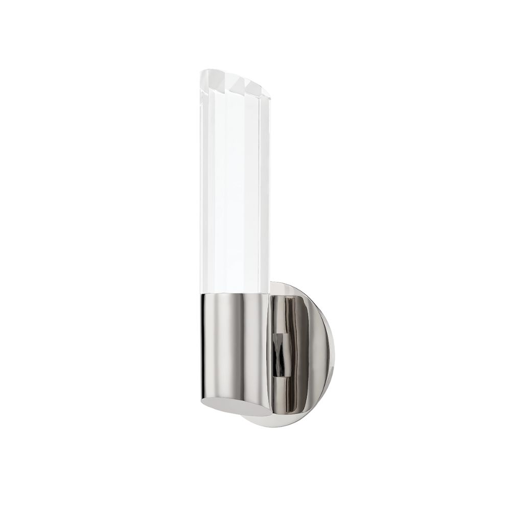 Hudson Valley 6051-PN Rowe 1 Light Wall Sconce in Polished Nickel