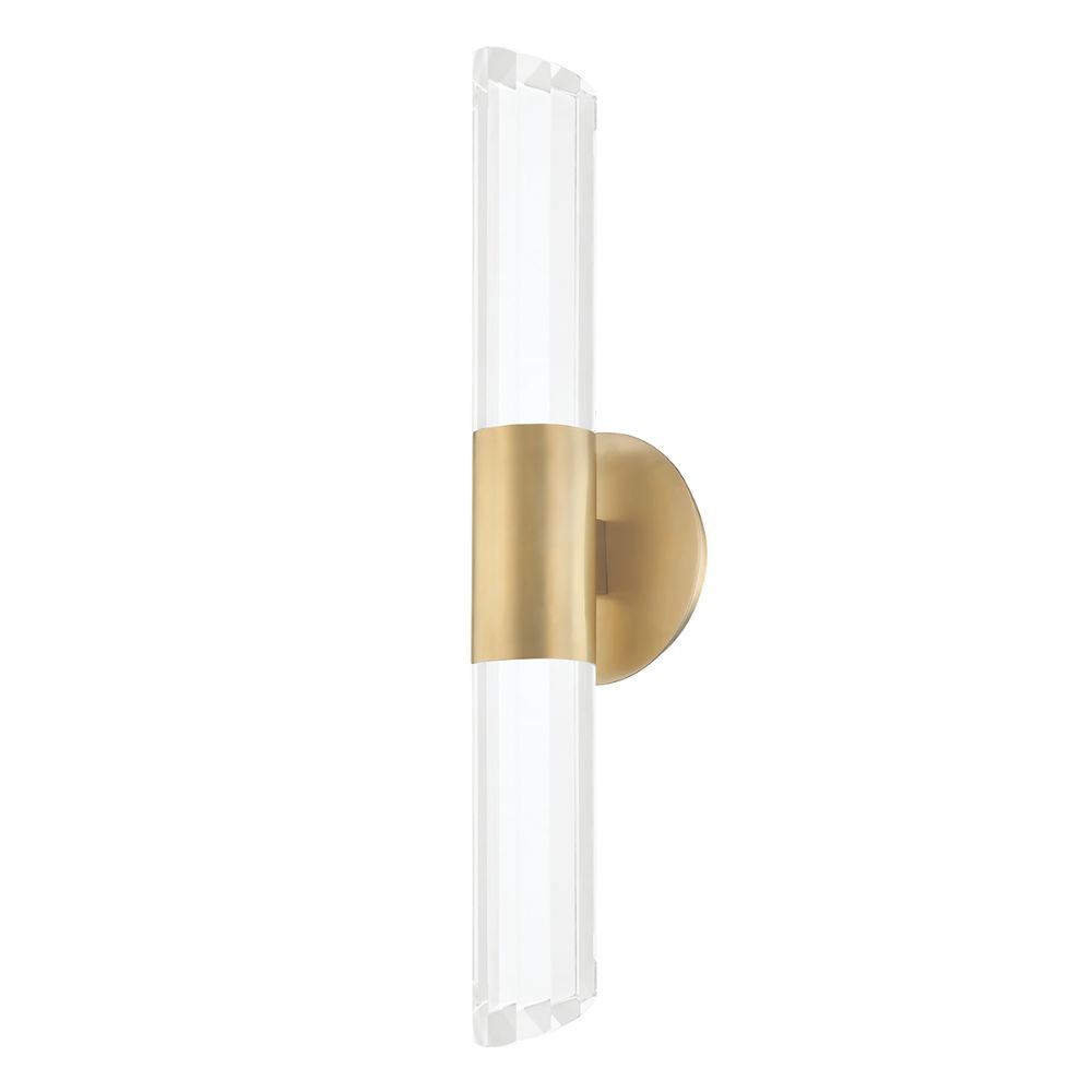Hudson Valley 6052-AGB Rowe 2 Light Wall Sconce in Aged Brass