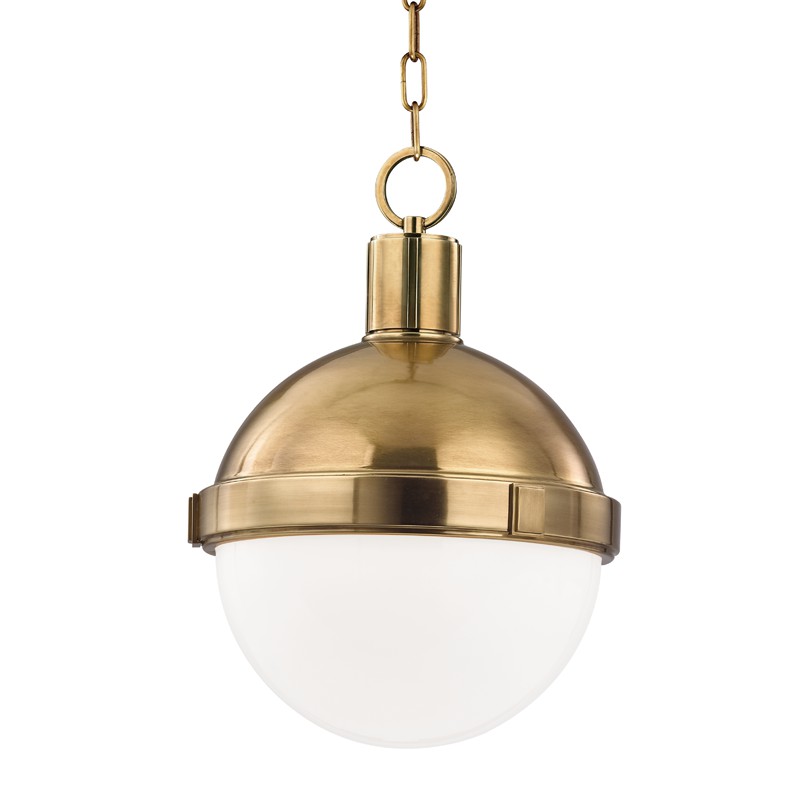 Hudson Valley Lighting 609-AGB Lambert 1 Light Pendant in Aged Brass