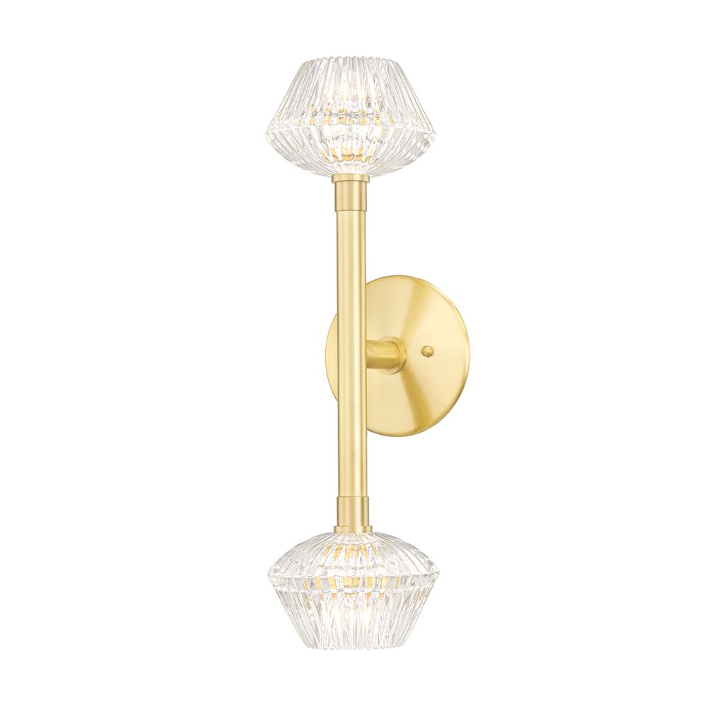 Hudson Valley 6142-AGB 2 Light Wall Sconce in Aged Brass