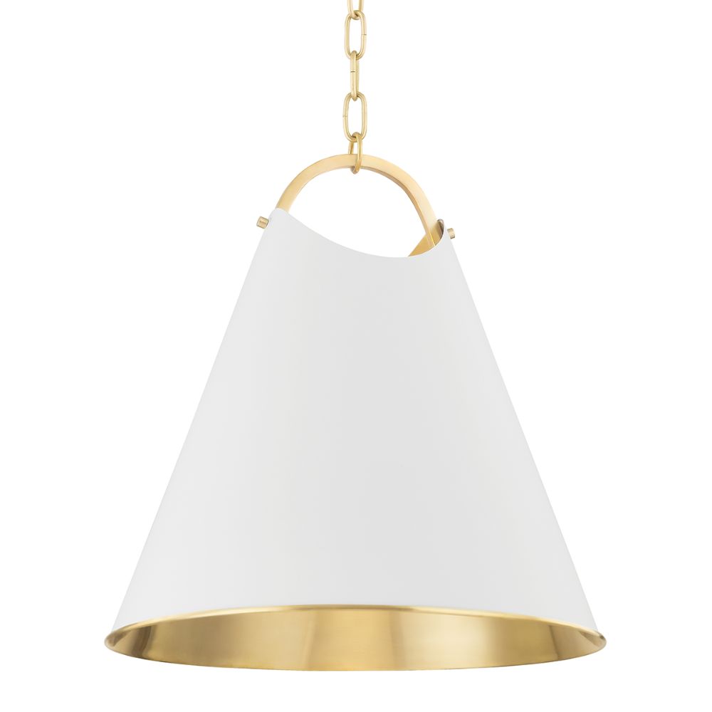 Hudson Valley 6218-AGB/SWH 1 Light Pendant in Aged Brass