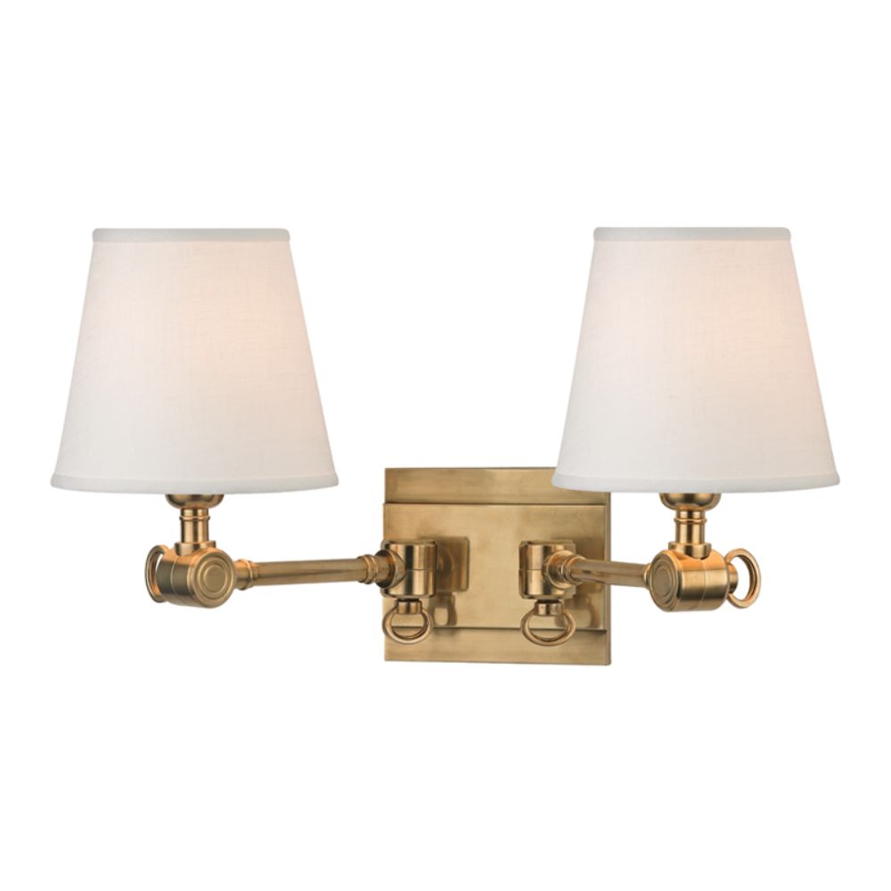 Hudson Valley Lighting 6232-AGB Hillsdale 2 Light Wall Sconce in Aged Brass