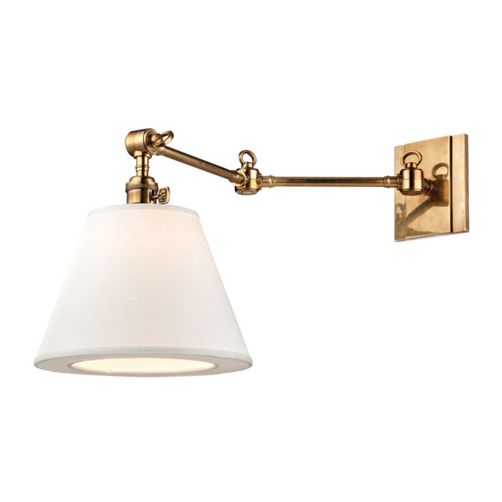 Hudson Valley Lighting 6233-AGB Hillsdale 1 Light Swing Arm Wall Sconce in Aged Brass
