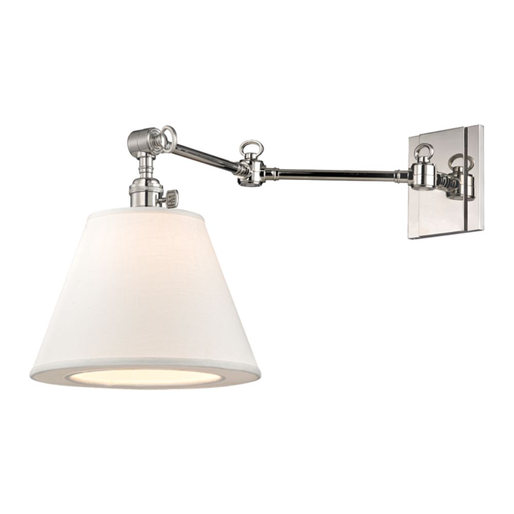 Hudson Valley Lighting 6233-PN Hillsdale 1 Light Swing Arm Wall Sconce in Polished Nickel