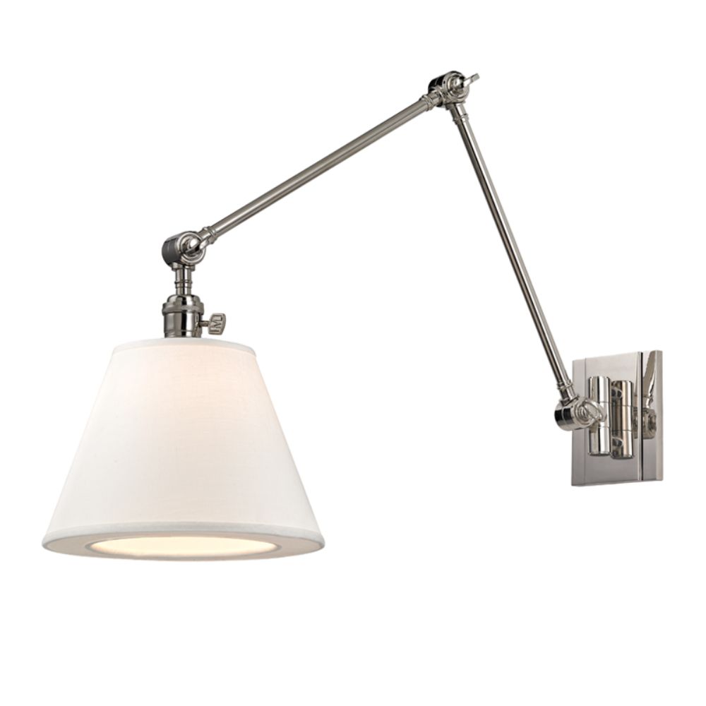 Hudson Valley Lighting 6234-PN Hillsdale 1 Light Swing Arm Wall Sconce in Polished Nickel